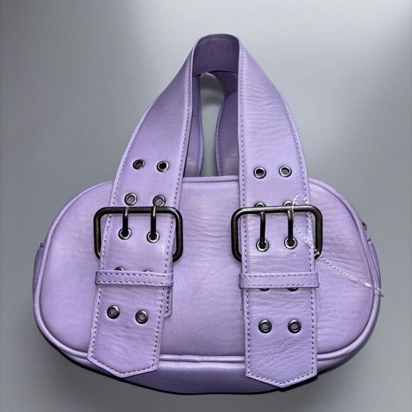Free people say yes leather purse tote lavender purple new - Picture 3 of 16